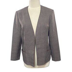 Open Front Blazer Womens Size 12 Brown Plaid